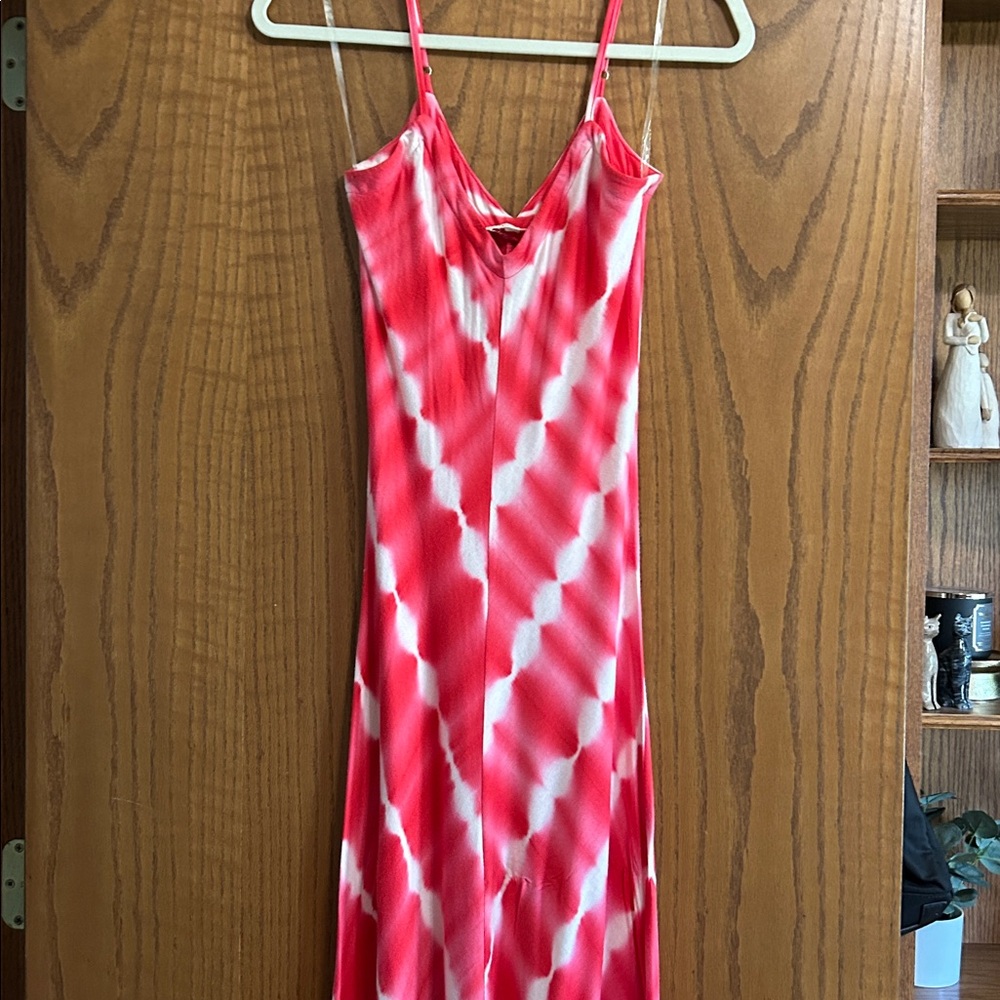 Main Strip Tie Dye Maxi Dress Spaghetti Strap full length